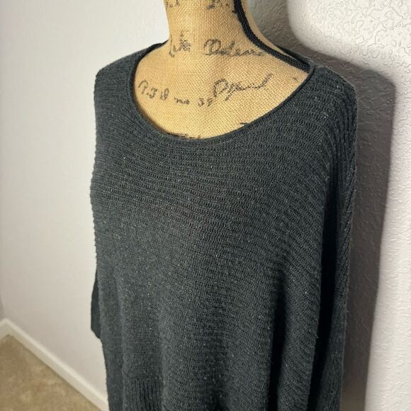 J Pure Jill Knit Dolman 3/4 Sleeve Pullover Sweater Size M Grey Wool Boat Neck - Picture 2 of 10